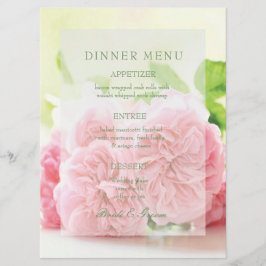 Elegant Roze Zomer Roos Bruiloft Menu