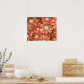 Elegant  roze zonnebloemen Acrylkleding | Poster (Keuken)