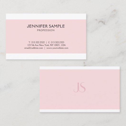 Elegant roze, zuiver grafisch ontwerp modern visitekaartje (Voorkant / Achterkant)