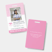 Elegant roze zurse fotobadge badge (Voor- en achterkant)