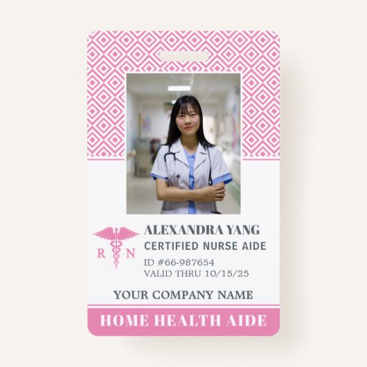 Elegant roze zurse fotobadge badge (Voorkant)