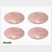 Elegant roze zwaan Dank je huwelijk Ovale Sticker (Vel)