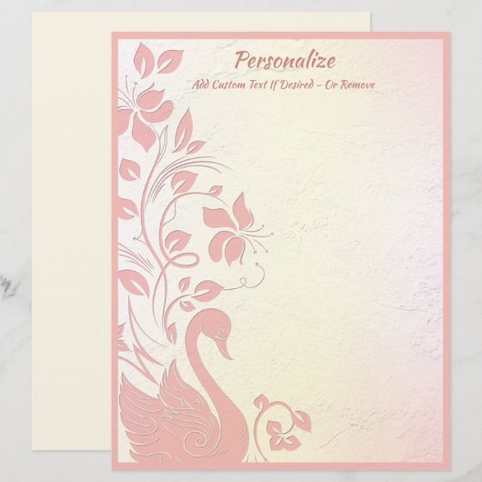 Elegant roze zwaan Floral design personaliseren (Voorkant / Achterkant)