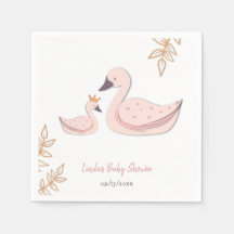 Elegant roze zwaan met Cygnet Girl Baby shower