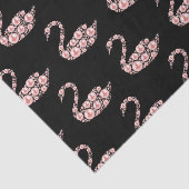 Elegant roze zwaan op zwarte achtergrond tissuepapier (Detail)