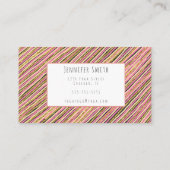 Elegant roze zwart-geel gouden zonnemonogram visitekaartje (Achterkant)