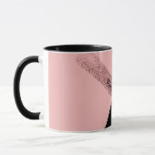Elegant roze zwart glitter - gepersonaliseerd graf mok (Links)