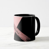 Elegant roze zwart glitter - gepersonaliseerd graf mok (Voorkant rechts)
