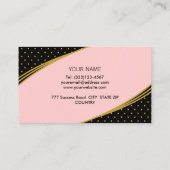 Elegant roze zwart & gouden visitekaartje (Achterkant)