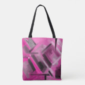 Elegant Roze Zwart Grijs Abstract Kunst Tote Bag (Achterkant)