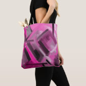 Elegant Roze Zwart Grijs Abstract Kunst Tote Bag (Dichtbij)