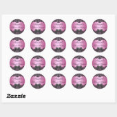 Elegant Roze & Zwart Kant Sweet 16 Sticker (Vel)
