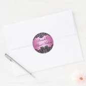 Elegant Roze & Zwart Kant Sweet 16 Sticker (Envelop)
