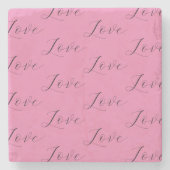 Elegant roze zwart liefde stenen onderzetter (Voorkant)