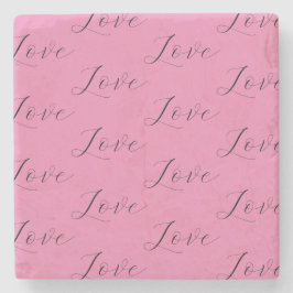 Elegant roze zwart liefde stenen onderzetter