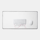 Elegant Roze Zwart Monogram Bureaumat (Keyboard & Muis)