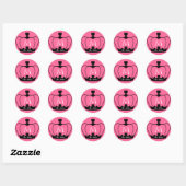 Elegant Roze & Zwart Monogram Kroon Sticker (Vel)