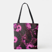 Elegant Roze zwart Nautilus fossiel shell patroon Tote Bag (Achterkant)