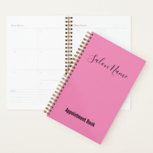 Elegant roze zwart Script Salon Appointbook Planner