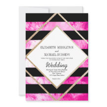 Elegant roze zwart-wit en kopergouden bruiloft