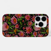 Elegant roze zwarte geleiders Butterflies Case-Mate iPhone Case (Achterkant (horizontaal))