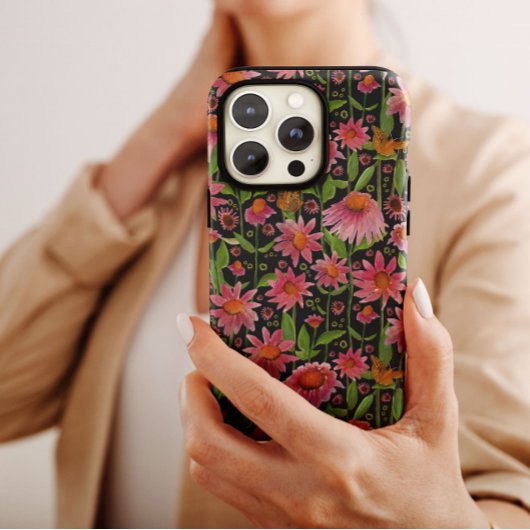 Elegant roze zwarte geleiders Butterflies Case-Mate iPhone Case
