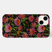 Elegant roze zwarte geleiders Butterflies Case-Mate iPhone Case (Achterkant (horizontaal))
