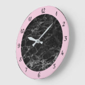 Elegant roze zwarte marmer Trendy Grote Klok (Hoek)