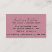 Elegant roze zwarte penseelstreken visitekaartje (Achterkant)