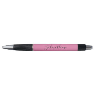 Elegant roze zwarte tekst Business Salon Name Numb Pen