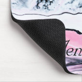 Elegant roze ZWARTE WIT FAUX MARBLE PERSONALIZED Muismat (Hoek)