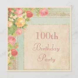 Elegant  Rozen 100e verjaardag Kaart