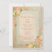 Elegant  Rozen 100e verjaardag Kaart (Achterkant)