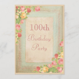 Elegant  Rozen 100e verjaardag Kaart