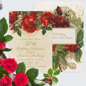 Elegant rozen 90e verjaardag kaart