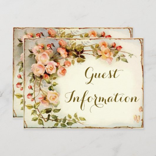 Elegant rozen afdrukken briefkaart (Voorkant / Achterkant)