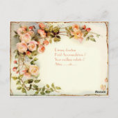 Elegant rozen afdrukken briefkaart (Achterkant)