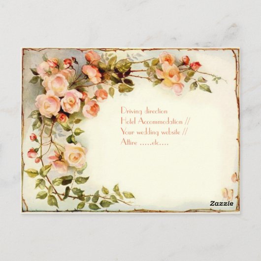 Elegant rozen afdrukken briefkaart (Achterkant)