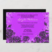 Elegant Rozen Bat Mitzvah Uitnodiging (Voorkant / Achterkant)