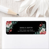 Elegant Rozen Black Floral Return Adress Label (Insitu)