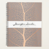 Elegant Rozen bladgoud Patroon Afspraak Planner (Voorkant)