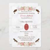 Elegant Rozen Bloemen Gepersonaliseerd Afstuderen Kaart (Voorkant / Achterkant)