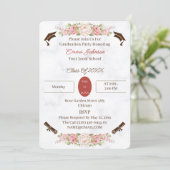 Elegant Rozen Bloemen Gepersonaliseerd Afstuderen Kaart (Staand voorkant)