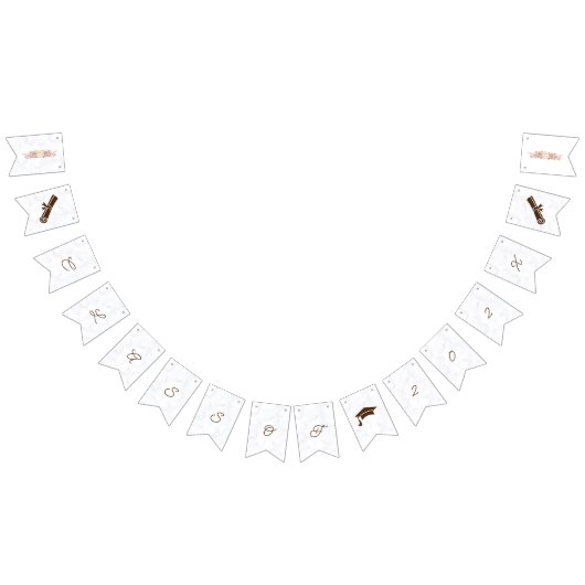 Elegant Rozen Bloemen Gepersonaliseerd Afstuderen Vlaggetjes (Alle)