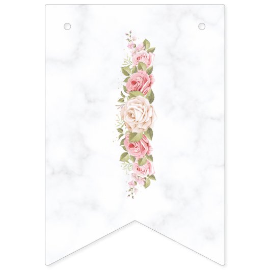 Elegant Rozen Bloemen Gepersonaliseerd Afstuderen Vlaggetjes (Eerste vlag)