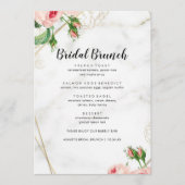 Elegant Rozen Blush Bridal Brunch Menu (Voorkant)