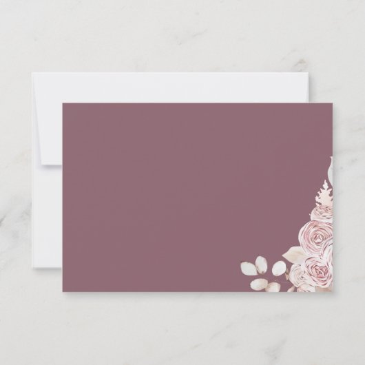 Elegant Rozen Blush Pink Floral Wedding RSVP  (Achterkant)
