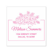 Elegant Rozen Bouquet Flowers Lijst Adres Zelfinktende Stempel (Design)