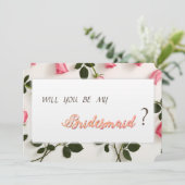 Elegant Rozen Bridesmaid Kaart (Staand voorkant)