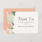 Elegant rozen bruiloft bedankt je kaart (Voorkant / Achterkant)